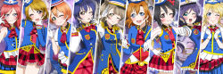 Rule 34 | 6+girls, ayase eli, bad id, bad pixiv id, bow, bowtie, chanmi, gloves, happy party train, hat, hoshizora rin, in-franchise crossover, koizumi hanayo, kosaka honoka, love live!, love live! school idol project, love live! sunshine!!, minami kotori, multiple girls, necktie, nishikino maki, one eye closed, salute, sonoda umi, tojo nozomi, train attendant, travel attendant, yazawa nico