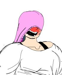 Rule 34 | 1girl, absurdres, aroused, atomic wedgie, black survival, blue hair, blush, breasts, commentary, covered eyes, english commentary, eternal return: black survival, female pervert, gym, highres, jolynecujohwedgie, object on head, official alternate costume, panties, panties on head, panty mask, pervert, pink panties, self-upload, short hair, silvia piquet, smile, solo, steam, transparent background, underwear, underwear on head, wedgie