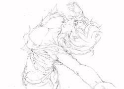 1girl character_request hikage_(senran_kagura) monochrome piercing senran_kagura short_hair tagme tongue tongue_piercing