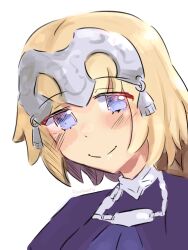 1girl absurdres armor armored_dress blonde_hair blush dress fate/apocrypha fate/grand_order fate/zero fate_(series) headpiece highres jeanne_d&#039;arc_(fate) long_braid looking_at_viewer plackart smile solo