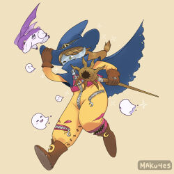 Rule 34 | digimon, digimon (creature), gloves, hat, highres, poyomon, skull, tukaimon, wizard, wizard hat, wizarmon