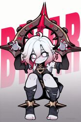 1girl blood_golem briar_(league_of_legends) cuffs fingernails league_of_legends long_hair open-toe_shoes sharp_fingernails