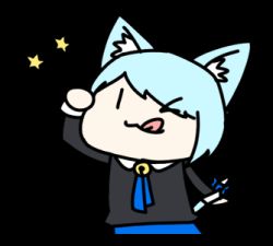 1girl :d :p :q animal_ears animated animated_gif cat_ears lowres one_eye_closed open_mouth seseren seseren_(character) smile tongue tongue_out wink