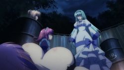 Rule 34 | 10s, 4girls, animated, animated gif, anime screenshot, aqua hair, breasts, cleavage, cube x cursed x curious, large breasts, maid, multiple girls, muramasa konoha, pink hair, purple hair, sakuramairi shiraho, sovereignty, ueno kirika
