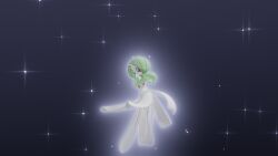 1girl 3d blender_(medium) bob_cut colored_skin dress gardevoir gen_3_pokemon green_hair highres nintendo no_feet pokemon pokemon_(creature) simple_background white_dress
