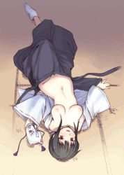 1futa animated animated_gif artist_request breasts character_request copyright_request cum cum_on_body cum_on_breasts cum_on_clothes cum_on_lower_body cum_on_upper_body feet futanari hakama hakama_skirt japanese_clothes kimono lying mask nipples no_panties no_shoes on_back open_clothes penis pubic_hair skirt solo tabi tatami thumbnail_surprise transformation uncensored upside-down