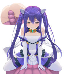 Rule 34 | 1boy, 1girl, abs, absurdres, anal, anal beads, anal object insertion, ass, bare shoulders, blue hair, blush, breasts, brown eyes, clenched teeth, cosplay, covered navel, cowgirl position, dildo, dress, elbow gloves, exs-tia (kouyoku senki exs-tia 3), fairy tail, flat chest, frills, ganusgil, gem, girl on top, gloves, hair between eyes, hetero, highres, kouyoku senki exs-tia, long hair, looking down, magical girl, multicolored dress, multiple views, object insertion, purple hair, raven genesis, sex toy, short dress, sidelocks, simple background, skirt, solo focus, spread legs, straddling, teeth, thighhighs, twintails, two-tone dress, vaginal, vaginal object insertion, variant set, very long hair, wendy marvell, white background, white gloves, white thighhighs, yellow eyes