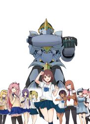 absurdres yukifune_airi akiha_rumiho animal_ears aoi_sena apron black_hair black_shorts black_thighhighs blonde_hair blue_bow bow brown_hair cat_girl chaos;head closed_eyes colored_skin crossed_arms crossover daitoku_junna dress everyone grey_eyes gunvarrel hair_bow happy highres holding_another&#039;s_arm jacket koujiro_frau looking_at_viewer maid maid_apron makise_kurisu mecha midriff_peek multiple_girls necktie nishijou_nanami non-web_source off_shoulder one_eye_closed open_mouth orihara_kozue pink_eyes pink_hair pleated_skirt purple_eyes purple_hair red_hair robot robotics;notes sakihata_rimi school_uniform senomiya_akiho shiina_mayuri shorts skirt sleepy_frippy sleeve_garter steins;gate suimei_academy sundress tan tennouji_nae thighhighs transparent transparent_background twintails v white_skin wind wind_lift yellow_eyes zettai_ryouiki