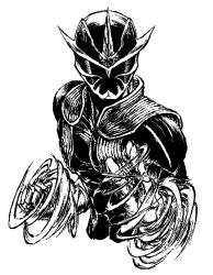 1boy a96507_yoshimitsu greyscale horns kamen_rider kamen_rider_hibiki_(series) kamen_rider_ibuki male_focus monochrome oni solo yoshihikari