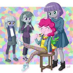 4girls age_difference aged_down child colored_skin grey_skin limestone_pie marble_pie maud_pie multiple_girls my_little_pony my_little_pony:_equestria_girls my_little_pony:_friendship_is_magic personification pink_skin pinkie_pie siblings sisters tagme uotapo