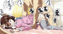 Rule 34 | 10s, 1girl, 2boys, brown hair, clothed female nude male, clothed sex, colored pencil (medium), commentary request, cum, cum in mouth, cum on body, cum pool, cum string, doggystyle, facial, forced, glasses, group sex, gundam, gundam build fighters, hairband, hand on another&#039;s head, kousaka china, lostunicorn, marker (medium), mmf threesome, multiple boys, nude, over-rim eyewear, panties, panties around leg, penis, petite, red-framed eyewear, semi-rimless eyewear, sex, sex from behind, short hair, sleep molestation, sleeping, sunrise (company), thighhighs, threesome, traditional media, uncensored, underwear