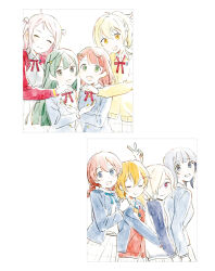 Rule 34 | 6+girls, ahoge, artbook, asaka karin, blonde hair, blue eyes, blue ribbon, braid, brown hair, closed eyes, emma verde, freckles, green eyes, green hair, grey eyes, hair ornament, hair over one eye, highres, jacket, konoe kanata, long hair, looking at viewer, love live!, love live! nijigasaki high school idol club, mebachi, medium hair, mia taylor, miyashita ai, multiple girls, nijigasaki school uniform, non-web source, official art, open clothes, open jacket, pink hair, ponytail, purple eyes, purple hair, red ribbon, ribbon, school uniform, short hair, smile, standing, twin braids, uehara ayumu, v, winter uniform, yellow eyes, yuki setsuna, zhong lanzhu