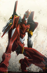 eva_02 fujitaka_nasu highres kneeling mecha neon_genesis_evangelion rebuild_of_evangelion robot solo
