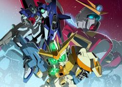 Rule 34 | 10s, beam rifle, build burning gundam, energy gun, glowing, glowing eyes, gundam, gundam build fighters, gundam build fighters try, lightning gundam, mecha, no humans, ozawa akifumi, robot, shield, weapon, winning gundam