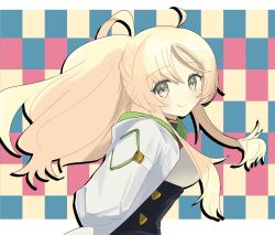 Rule 34 | 1girl, arms behind back, blonde hair, duel monster, ecclesia (yu-gi-oh!), high ponytail, highres, incredible ecclesia the virtuous, long hair, official alternate costume, ponytail, shi (eepigfofrpb0mf3), shi (shi4see), solo, upper body, yu-gi-oh!