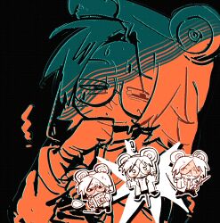 1boy animal_hat black_background chibi coat cocobolo64588 glasses hat highres lab_coat looking_at_viewer male_focus mouse_boy mouse_hat mouse_tail randal&#039;s_friends ratman_3_(randal&#039;s_friends) short_hair simple_background tail upper_body