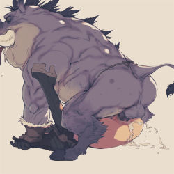 1girl bottomless branch_(blackrabbits) censored cum cum_in_pussy cumdrip female_guard_(tree_of_savior) high_boots hogma_fighter_(tree_of_savior) legs_up lying mating_press monster on_back penis rape sex simple_background spread_legs tagme tears tree_of_savior vaginal