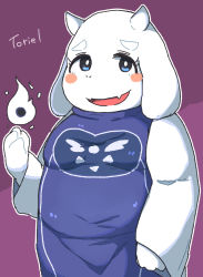 1girl artist_request blue_eyes female_focus furry furry_female goat highres open_mouth solo toriel undertale