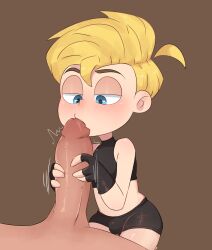 blonde_hair blue_eyes bulk juliieemin lou_(ugly_dolls) penis sex short_clothes tight_clothes uglydolls uncensored