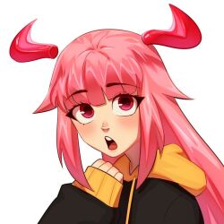 faceless faceless_female hetto_(vtuber) horns indie_virtual_youtuber pink_eyes pink_hair sweater