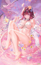 1girl absurdres atdan bare_legs barefoot breasts feet highres honkai:_star_rail honkai_(series) kafka_(honkai:_star_rail) long_hair purple_hair