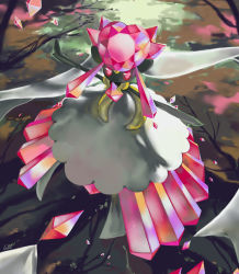 closed_mouth commentary creature diancie english_commentary full_body gen_6_pokemon highres legendary_pokemon mega_diancie mega_pokemon mythical_pokemon nintendo no_humans pink_eyes pinkgermy pokemon pokemon_(creature) signature smile