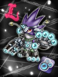Rule 34 | appmon, artist request, black background, cameramon, digimon, digimon universe: appli monsters, dragon, highres, leviathan (digimon), logo, mask, red eyes, tail