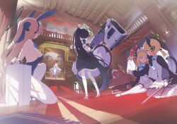 6+girls akira_(blue_archive) animal_ear_headphones animal_ears apron aris_(blue_archive) aris_(maid)_(blue_archive) bare_shoulders black_dress black_hair black_shoes blonde_hair blue_archive blue_bow blue_hairband blue_halo blue_leotard blue_ribbon blue_shoes bow cane cat_ear_headphones detached_collar dress fake_animal_ears game_cg gloves green_halo gun hair_ribbon hairband halo headphones high_heels highres holding holding_cane holding_gun holding_suitcase holding_weapon jacket jacket_on_shoulders leotard maid maid_apron maid_headdress midori_(blue_archive) midori_(maid)_(blue_archive) momoi_(blue_archive) momoi_(maid)_(blue_archive) multiple_girls non-web_source official_alternate_costume official_alternate_hairstyle official_art pants pantyhose playboy_bunny red_hair red_halo ribbon shirt shoes short_twintails side_ponytail strapless strapless_leotard suitcase toki_(blue_archive) toki_(bunny)_(blue_archive) twintails weapon white_apron white_gloves white_hair white_halo white_jacket white_pants white_pantyhose white_shirt white_shoes yellow_halo yuzu_(blue_archive) yuzu_(maid)_(blue_archive)