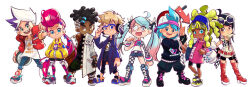 absurdly_long_hair adjusting_clothes adjusting_eyewear adjusting_gloves ahoge anime_coloring ankle_boots aqua_eyes aqua_hair arm_at_side artistic_error asymmetrical_hair backwards_hat badge baggy_pants ball bandaid bandaid_on_face bandaid_on_nose baseball_cap basketball_(object) belt belted_jacket belted_shorts berecca_(ninjala) bike_shorts black_boots black_bridal_gauntlets black_collar black_gloves black_outline black_pants black_shirt black_shorts black_sweater black_undershirt blonde_hair blowing_bubbles blue-framed_eyewear blue_boots blue_coat blue_eyes blue_hairband blue_hood blue_hoodie blue_pants blue_pupils blue_shirt blue_shoes blue_shorts blue_sleeves blunt_bangs boots breast_pocket bridal_gauntlets brown_boots brown_hair burton_(ninjala) buttons checkered_flag checkered_print chewing_gum child clenched_hand closed_mouth clothes_down coat collar collared_coat collared_jacket collared_shirt collared_sweater collared_vest commentary dark-skinned_female dark-skinned_male dark_skin denim denim_shorts drawstring dreadlocks emma_(ninjala) english_commentary english_text everyone eyelashes eyepatch eyewear_on_head facial_scar fingerless_gloves flag flat_chest freckles frown fur-trimmed_jacket fur_trim glasses gloves gradient_hair green_hair green_pants grey_sleeve_cuffs grin hair_ornament hair_tie hairband hairclip half_updo hand_on_own_hip hands_in_pockets happy hat headphones high_collar holding holding_jacket holding_pole holding_unworn_clothes holding_weapon hood hood_down hooded_shirt hoodie horizontal-striped_sleeves horizontal-striped_thighhighs impossible_hair ippon_katana jacket jane_(ninjala) jeans kappei_(ninjala) kinky_hair knee_boots lace-up_boots lapels leather leather_gloves legs_apart logo_print long_hair long_mouth long_shirt long_sidelocks long_sleeves looking_at_viewer looking_to_the_side lucy_(ninjala) mandarin_collar matsuri_board medical_eyepatch multicolored_coat multicolored_hair multicolored_jacket multicolored_shoes ninjala nose notched_lapels o-ring official_art one_eye_covered open_clothes open_jacket open_mouth orange_sleeves outline padded_vest pants pants_rolled_up pantyhose parted_bangs parted_hair partially_open_jacket pin pink_belt pink_hair pink_shirt pink_stripes pink_thighhighs platform_boots pocket pole pompadour ponytail popped_collar print_jacket print_shirt print_shoes puffy_long_sleeves puffy_shorts puffy_sleeves purple_thighhighs race_queen red_belt red_boots rianti-wong ribbed_sweater road_sign ron_(ninjala) scar scar_on_cheek scar_on_face scrap_saber semi-rimless_eyewear shirt shoe_soles shoes short_hair short_shorts short_sleeves shorts sidecut sidelocks sign simple_background single_bare_arm single_fishnet_armwear single_fishnet_legwear single_leg_pantyhose single_sleeve skinny sleeveless sleeveless_jacket sleeveless_shirt sleeves_rolled_up smile sneakers solo spiked_hair_ornament standing star_(symbol) star_print stop_sign streaked_hair streetwear striped_clothes striped_shorts striped_sleeves striped_wristband sunglasses sweater swept_bangs teeth text_print thick_eyebrows thigh_boots thighhighs tongue tongue_out torn_clothes torn_shorts transparent_background triangle_print turtleneck turtleneck_sweater twintails two-sided_coat two-sided_fabric two-sided_jacket two-tone_coat two-tone_hair two-tone_jacket two-tone_shirt two-tone_shoes undercut undershirt unworn_jacket unzipped upper_teeth_only van_(ninjala) very_long_hair vest weapon white-framed_eyewear white_background white_coat white_hair white_hat white_jacket white_pantyhose white_shirt white_shoes white_sleeve_cuffs white_sleeves wrestling_boots wristband x_hair_ornament yellow_eyes yellow_jacket yellow_shoes yellow_sleeve_cuffs zipper zipper_pull_tab