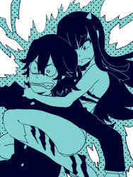 Rule 34 | 1boy, 1girl, animal print, bikini, breasts, cosplay, horns, kill la kill, kiryuuin satsuki, long hair, lum, lum (cosplay), medium breasts, moroboshi ataru, moroboshi ataru (cosplay), sanageyama uzu, school uniform, shinonoko (tubamecider), short hair, swimsuit, tiger print, urusei yatsura