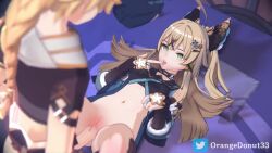1boy 1girl 3d aether_(genshin_impact) animal_ears animated artist_name blonde_hair bottomless bouncing_breasts breasts cat_ears cat_girl cum cum_in_pussy cum_on_body ejaculation facial fingernails genshin_impact gloves green_eyes hetero indoors interior kirara_(genshin_impact) leg_grab long_hair lying missionary moaning multiple_views nail_polish navel nsfw_sonia_va on_back open_mouth orangedonut33 paw_pose penis pillow ponytail pov pumping pussy sex slit_pupils sound spread_legs tagme tongue tongue_out twitter_logo twitter_username vaginal video