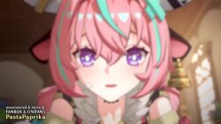 1boy 1girl 3d aether_(genshin_impact) aftersex animal_ears animated audible_internal_cumshot blender_(medium) blonde_hair blush bouncing_ass bouncing_breasts braid braided_pigtails braided_ponytail breasts breasts_out censored clothed_male_nude_female cow_ears cow_girl cow_horns cow_tail cowbell cowgirl_position cum cum_in_mouth cum_in_pussy cum_on_tongue ejaculating_while_penetrated ejaculation eye_contact fellatio geministarsign genshin_impact heavy_breathing hetero highres horns indoors jiggle kissing_penis large_breasts licking licking_penis looking_at_another lying_on_person magicalmysticva_(artist) misuzugon mosaic_censoring nude on_bed opennsfwsp oral orgasm pale_skin pastapaprika peace_symbol penis penis_grab pink_hair pov purple_eyes riding sex sitting sitting_on_person smelling smelling_penis smile sound straddling swallowing tagme tail testicles tongue tongue_out vaginal varesa_(genshin_impact) video