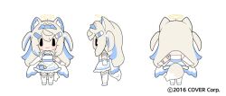 1girl :3 animal_ear_fluff animal_ears asymmetrical_gloves bandaid bandaid_hair_ornament bare_shoulders blue_hair blue_hairband blush_stickers chibi closed_mouth dog_ears dog_girl dog_tail dress elbow_gloves fake_halo fake_horns fuwawa_abyssgard gloves hair_intakes hair_ornament hairband hairclip halo hololive hololive_english horns light_brown_hair long_hair multicolored_hair multiple_views official_art profile shoes simple_background single_elbow_glove smol_fuwawa snowmya tail thighhighs turnaround two-tone_hair two_side_up very_long_hair virtual_youtuber white_background white_dress white_footwear white_gloves white_thighhighs |_|