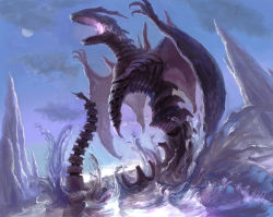 Rule 34 | cloud, denki, dragon, no humans, pixiv fantasia, pixiv fantasia 5, sky, water