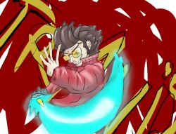 energy_sword glasses jacket no_more_heroes red_background tagme the_dubs travis_touchdown