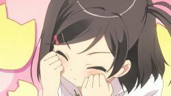 1girl animated animated_gif anime_screenshot blue_eyes blush hentai_ouji_to_warawanai_neko. lowres one_side_up solo tagme tsutsukakushi_tsukiko