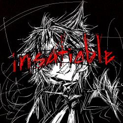 1girl animal_ears animated animated_gif arknights commentary english_commentary grin lappland_(arknights) lappland_the_decadenza_(arknights) long_hair official_alternate_costume sharp_teeth smile solo teeth tofusquisha wolf_ears wolf_girl