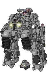 1girl absurdres arm_cannon arms_at_sides assault_visor autocannon blue_archive blue_halo cannon caterpillar_tracks chibi closed_mouth di-cokka flashlight fluffy_hair gatling_gun gehenna_academy_logo glowing grey_eyes gun halo hat highres hrna iroha_(blue_archive) joints machinery mecha mecha_focus mechanical_hands mechanical_legs metal_slug military_hat military_vehicle motor_vehicle necktie on_tank optical_sight peaked_cap radio_antenna red_hair red_necktie redesign robot robot_joints science_fiction shoulder_cannon solo standing tank translated v-shaped_eyebrows weapon wheel
