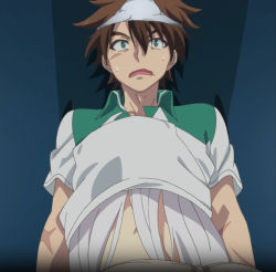 Rule 34 | 10s, 1boy, 1girl, anime screenshot, assertive female, convenient censoring, head under another&#039;s clothes, head under shirt, highres, naruse maria, shinmai maou no testament, silver hair, toujou basara, under another&#039;s clothes, under shirt, underwear