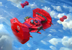 2023 cloud commentary dated energy_cannon english_commentary fleet flying galactic_empire_(star_wars) highres machinery michal_kus original realistic redesign roundel science_fiction signature spacecraft star_wars starfighter tie_fighter