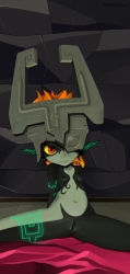 Rule 34 | 1girl, ass, breasts, colored sclera, helmet, highres, maniacbox, midna, navel, nintendo, nipples, nude, pointy ears, pussy, red eyes, small breasts, spread legs, the legend of zelda, the legend of zelda: twilight princess, uncensored, yellow sclera