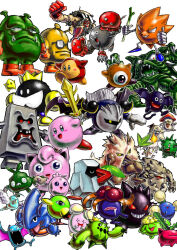altaria cacnea copyright_request creatures_(company) digimon digimon_(creature) dr._slump dragon_quest fangs game_freak gen_1_pokemon gen_2_pokemon gen_3_pokemon gen_4_pokemon gen_5_pokemon gengar gible gloom golbat graveler highres hoppip igglybuff jigglypuff jumpluff kaosu_(kaosu0905) king_bob-omb kirby kirby_(series) looking_at_viewer luma_(mario) mamemon mario_(series) meta_knight nanimon natu nintendo nosepass pokemon pokemon_(creature) sharp_teeth shiftry skiploom spikes super_mario_64 super_mario_galaxy teeth trubbish waddle_dee waddle_doo whismur whomp whomp_king
