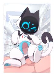 &gt;_o 1boy 1girl :3 absurdres bellabot bestiality carrefour cat hetero highres kekitopu kerfus one_eye_closed penis pudu_robotics robot sex solo_focus third-party_source uncensored vaginal