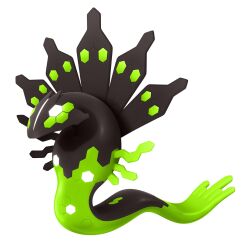3d animal_focus artist_request compound_eyes full_body gen_6_pokemon green_eyes highres legendary_pokemon nintendo no_humans official_art pokemon pokemon_(creature) pokemon_focus pokemon_legends:_z-a second-party_source simple_background solo white_background zygarde zygarde_(50)