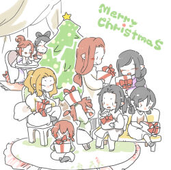 Rule 34 | 1girl, 6+boys, amras, amrod, black hair, blonde hair, bow, brothers, caranthir, celegorm, chair, chibi, christmas, christmas ornaments, christmas present, christmas tree, closed eyes, closed mouth, contemporary, couch, curufin, elf, english text, family, feanor, full body, gift, happy, husband and wife, long hair, looking at another, maedhros, maglor, merry christmas, multiple boys, nerdanel, open mouth, parted lips, pixiv id 1298298, pointy ears, ponytail, prince, red bow, red hair, siblings, sitting, smile, sweat, sweatdrop, table, teeth, the silmarillion, tolkien&#039;s legendarium, twins, upper teeth only