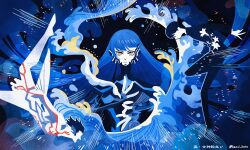 Rule 34 | blue hair, highres, long hair, nahobino, protagonist (smtv), shin megami tensei, shin megami tensei v, very long hair, yellow eyes