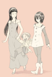 10s 1girl 2boys child closed_eyes glasses gowther guila hairband holding_hands long_hair multiple_boys nanatsu_no_taizai pantyhose short_hair smile takasakiyama_monmon zeal