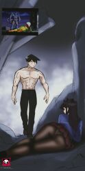 apocalypse_(marvel) ass highres huge_ass komi-san_wa_komyushou_desu komi_shouko lying marvel meme muscular panties panties_under_pantyhose pantyhose rogue_(x-men) tadano_hitohito themaker underwear wide_hips x-men