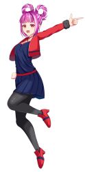 Rule 34 | 1girl, absurdres, alternate costume, blunt bangs, breasts, cleavage, contemporary, dress, facial mark, fire emblem, fire emblem engage, folded twintails, hair flaps, hair rings, high heels, highres, hortensia (fire emblem), looking at viewer, medium breasts, multicolored hair, nintendo, open mouth, pink eyes, pink hair, sidelocks, smile, solo, spurby, two-tone hair