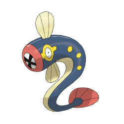 Rule 34 | animal focus, artist request, eel, eelektrik, full body, gen 5 pokemon, nintendo, no humans, nostrils, official art, open mouth, pokemon, pokemon (creature), pokemon bw, pokemon focus, sharp teeth, simple background, solo, teeth, third-party source, white background